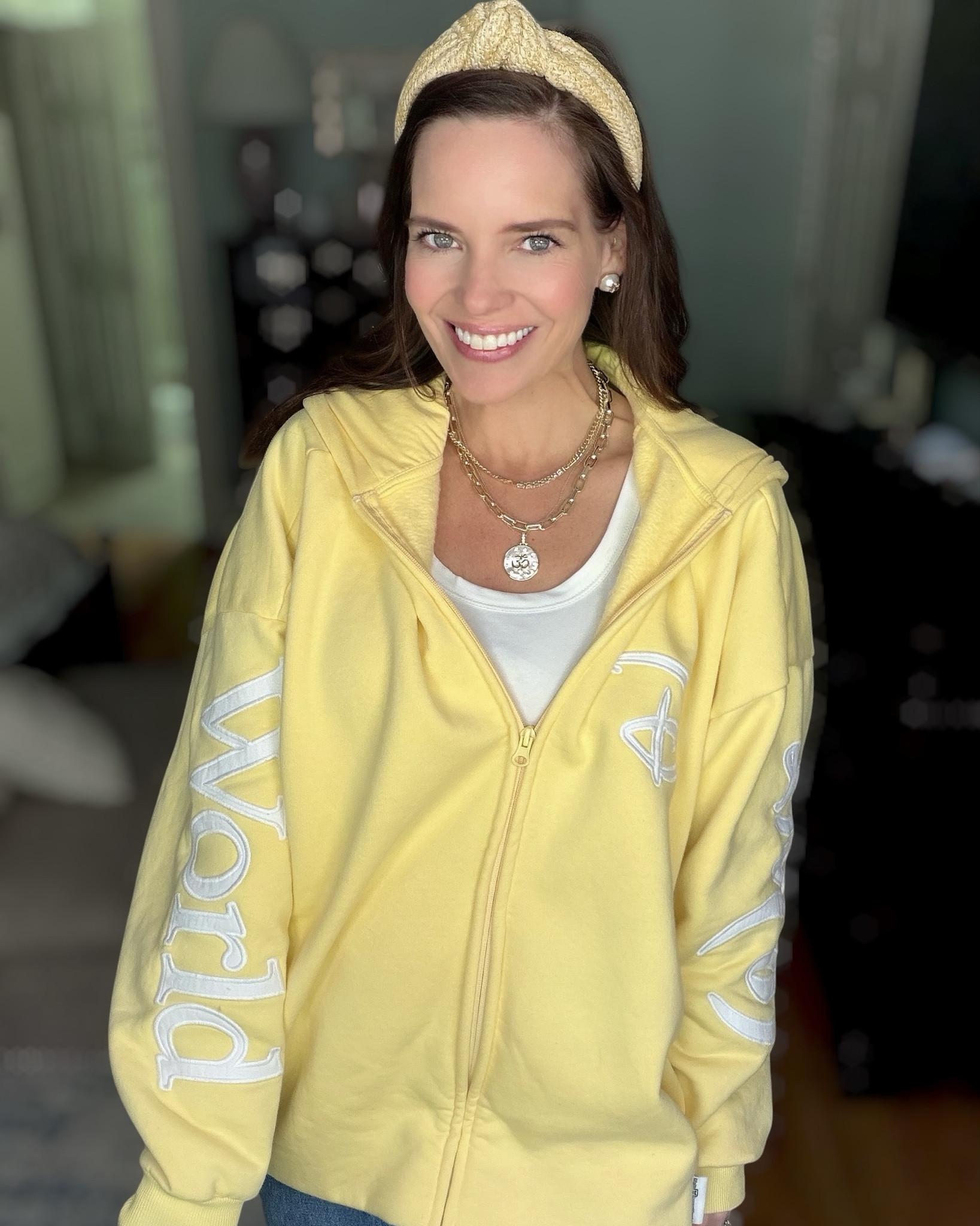 Casual Disney Day Outfit 💛✨ Comfy + Cute


The comfiest casual look with a fun pop of sunshine 💛 This yellow Disney zip hoodie is so soft and perfect for layering—whether you’re heading to the parks or just running errands! Paired it with my go-to wide leg jeans, a simple tank, and sneakers for an easy everyday outfit 👟

Added a raffia headband and gold jewelry to keep it feeling cute + put together while still super comfy!

disney outfit ideas, casual mom outfit, comfy everyday style, yellow hoodie outfit, wide leg jeans outfit, spring casual look, disney style outfit, laid back chic, everyday outfit inspo 💛✨

#LTKTravel #LTKootd #LTKOver40