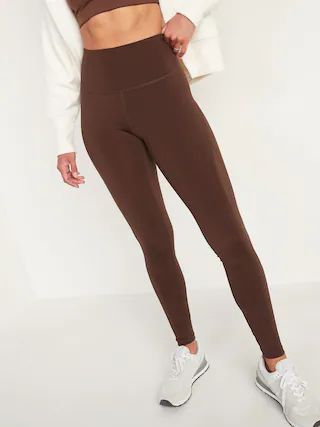 High-Waisted Elevate Mesh-Trim Compression Leggings for Women | Old Navy (US)