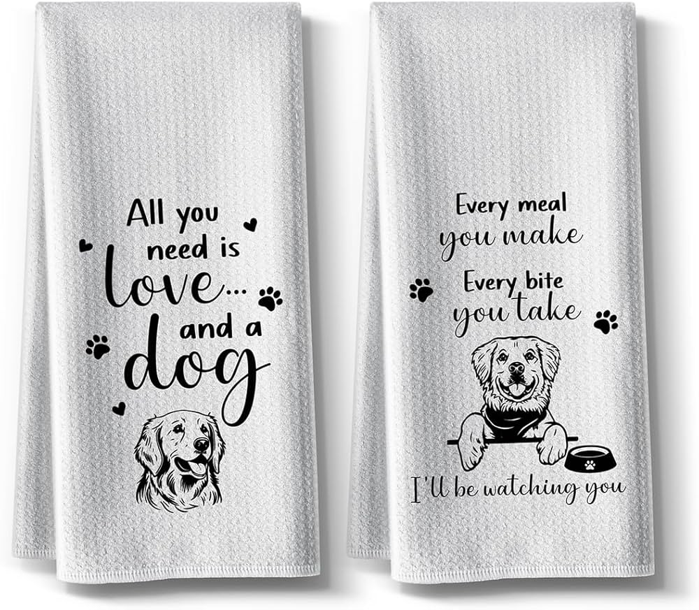 Dog Kitchen Towels,Funny Dishcloth,Polyester Bar Drying Hand Cloth Bathroom Decorations,High Abso... | Amazon (US)