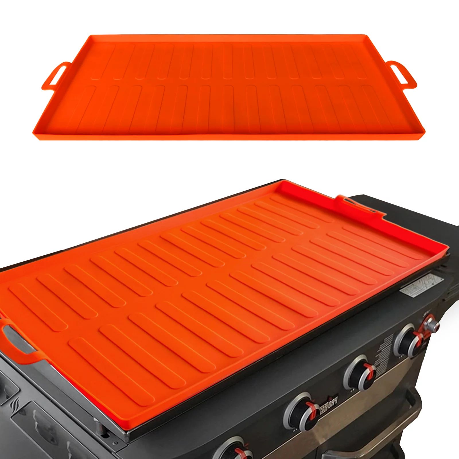 Artnice 36" Silicone Griddle Mat for Blackstone with Handles, Outdoor Grill Cover Mat, Orange | Walmart (US)