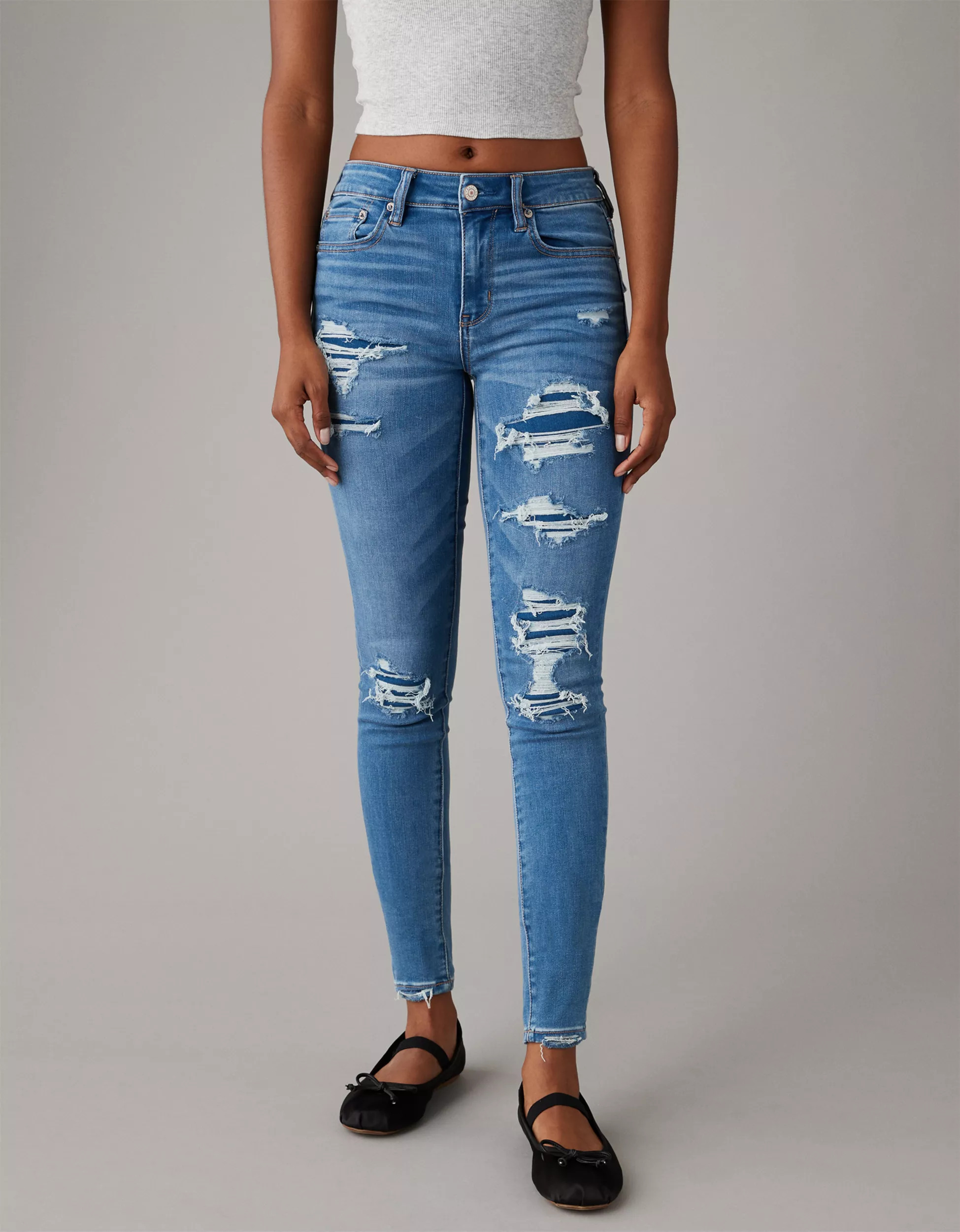 AE Next Level Patched High-Waisted Jegging | American Eagle Outfitters (US & CA)