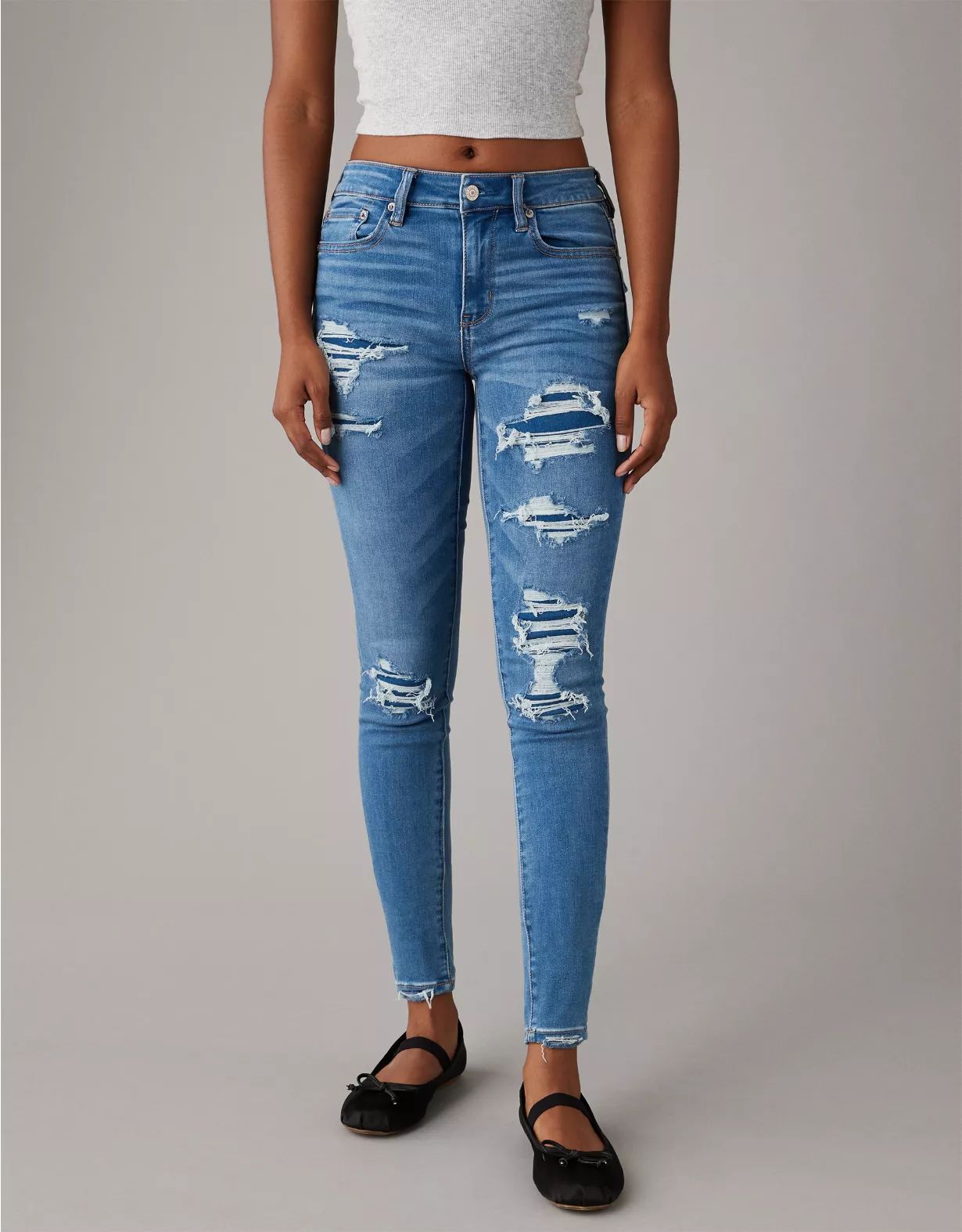 AE Next Level Patched High-Waisted Jegging | American Eagle Outfitters (US & CA)