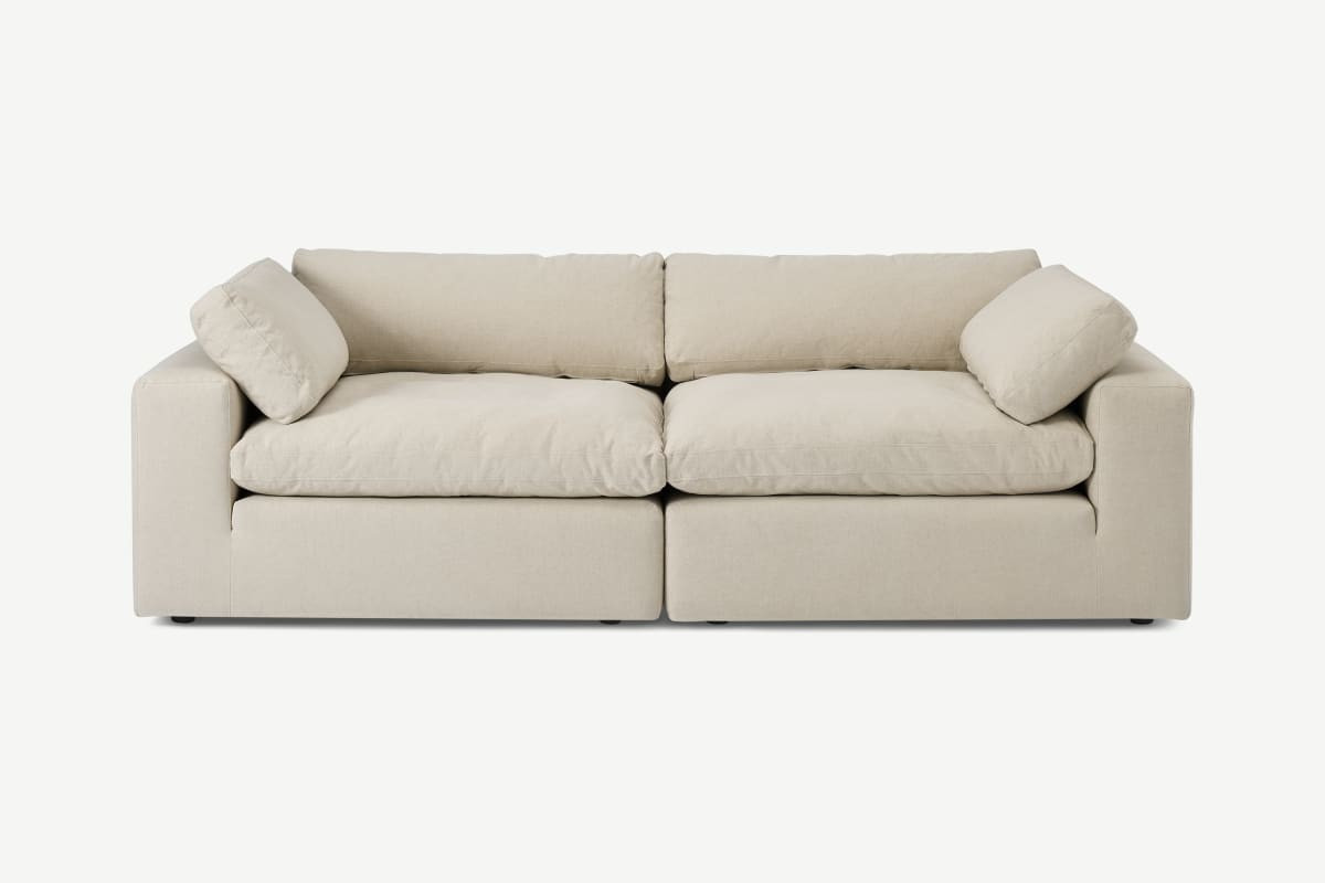 Samona 3 Seater Sofa, Natural Cotton & Linen Mix | MADE.COM (UK)