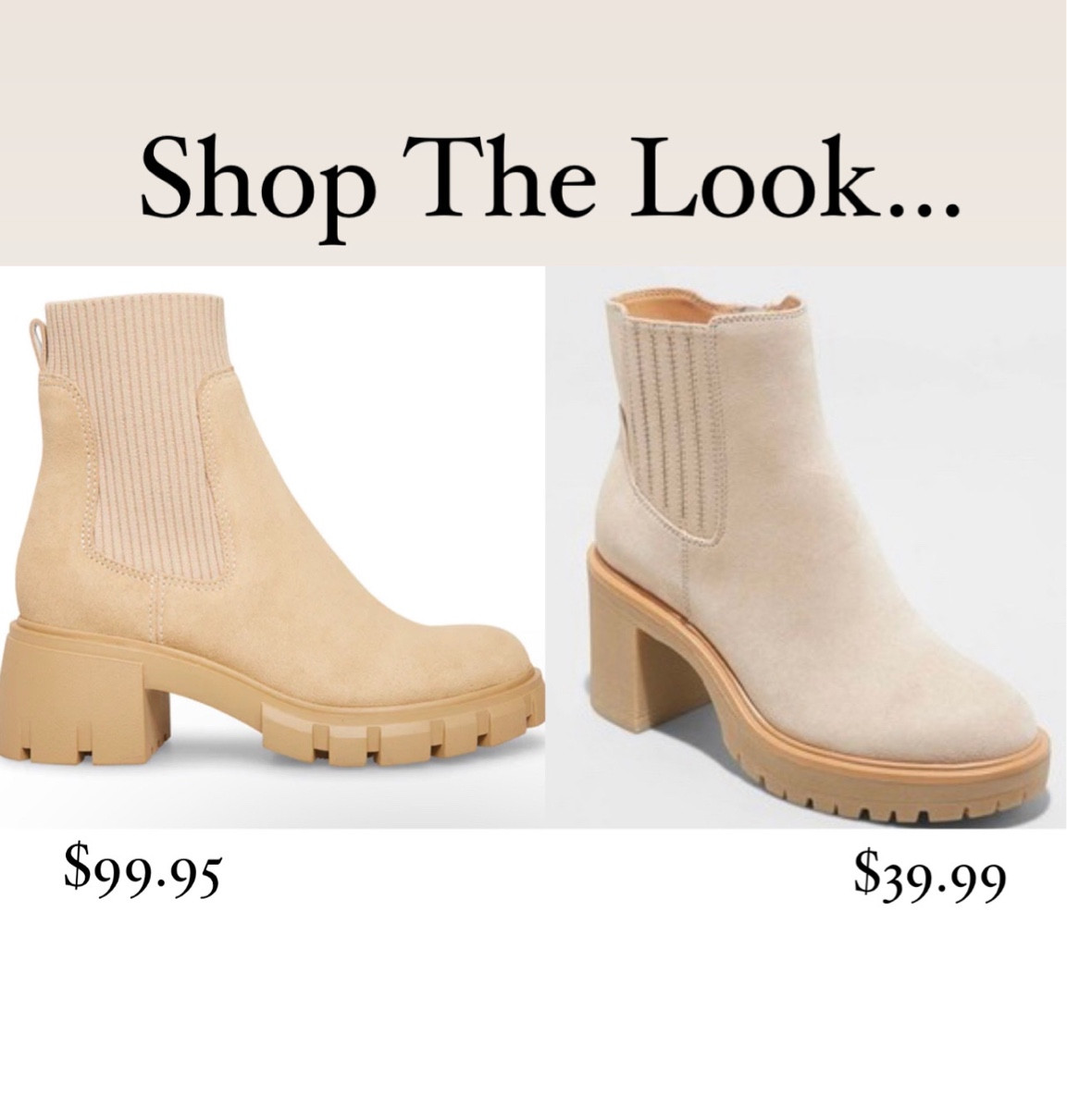 Shop the look
Look for less
Chelsea boot
Fall boots
Tan
Under $40
Lug boots
Chunky sole
Fall trend
Affordable 
Target style 
Target finds 
Steve Madden
Fall style
Casual 
Platform 
Suede

#LTKunder50 #LTKSeasonal #LTKshoecrush