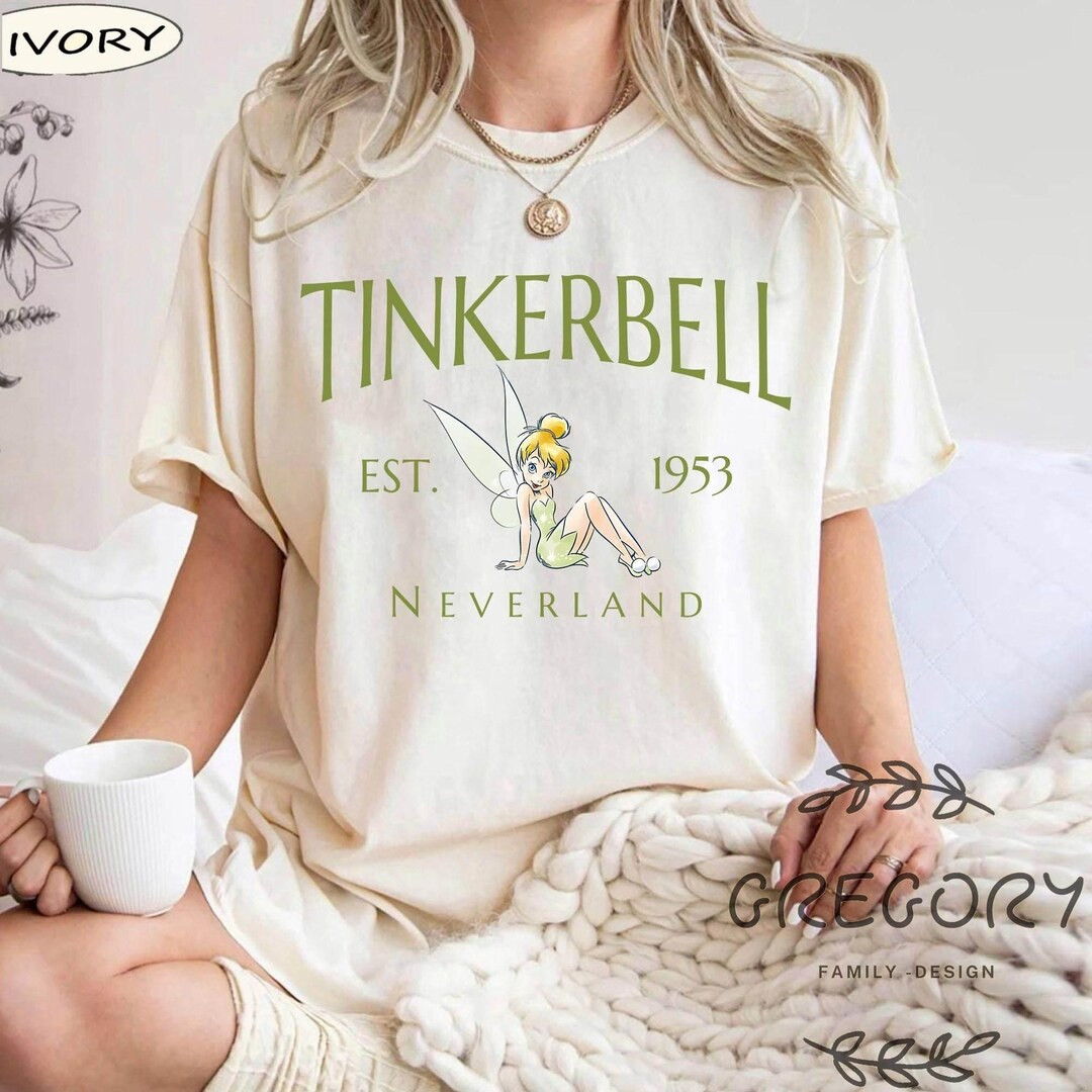 Vintage Disney Tinker Bell Est 1995 Comfort Colors Shirt, Tinkerbell 1953 Neverland Sweatshirt, D... | Etsy (US)