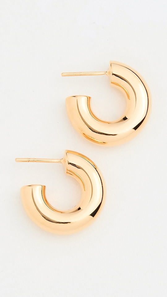 Gold Medium Chubby Hoop Earrings | Shopbop
