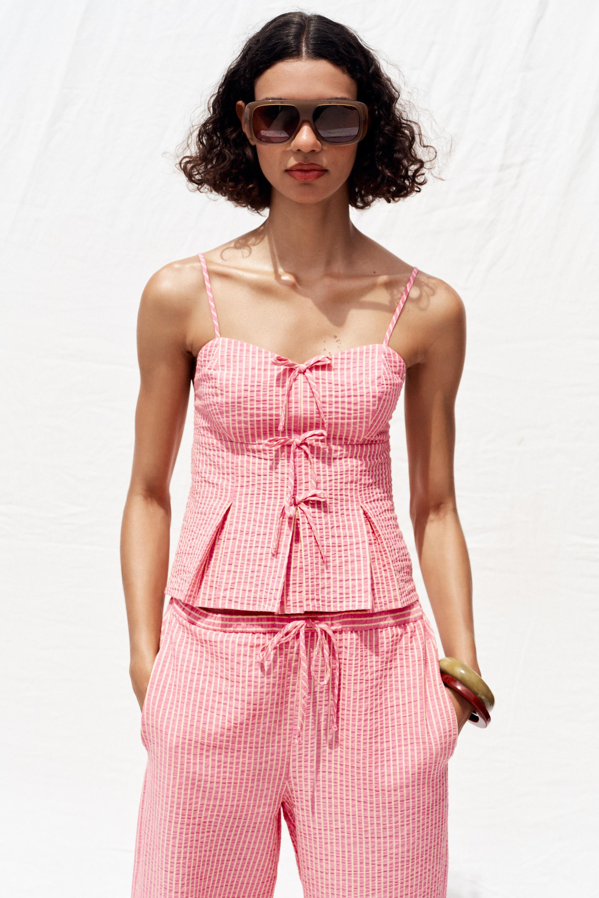 STRIPED BOW TOP | Zara US