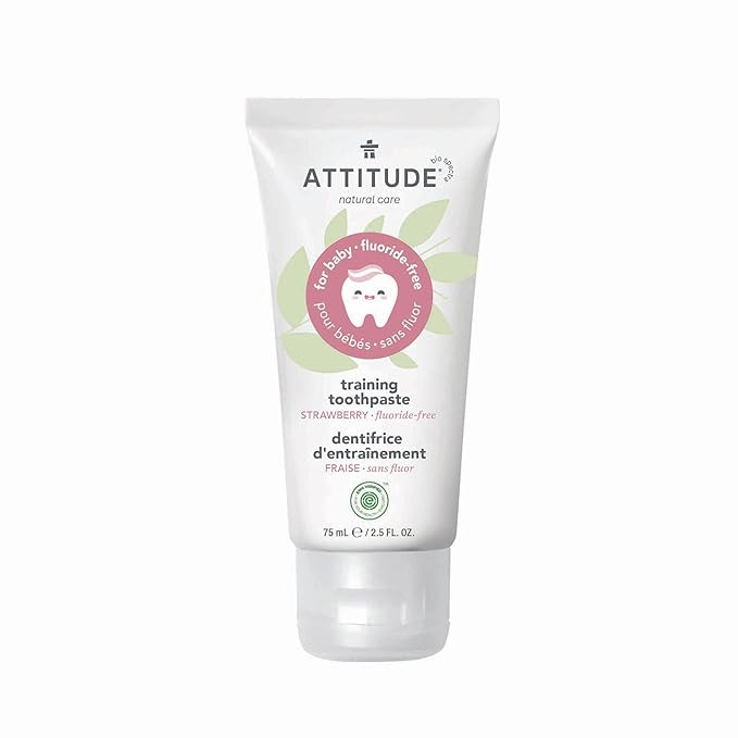 ATTITUDE Baby & Child Fluoride-Free Training Toothpaste, Natural, Vegan & EWG Top Scoring, Strawb... | Amazon (US)