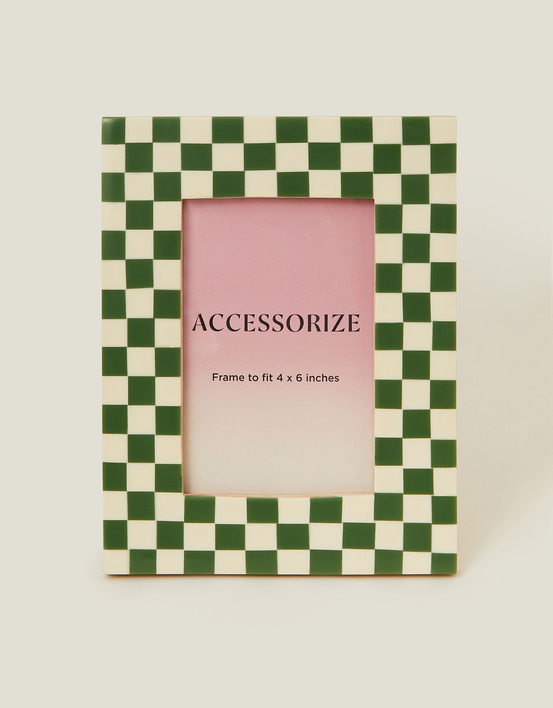 Checkerboard Photo Frame 4 x 6 Green | Accessorize (Global)