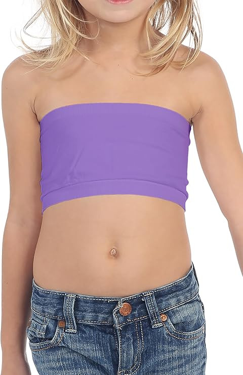 Kurve Girl’s Bandeau Tube Bra – Strapless Cropped Sports Bralette Seamless Crop Top UV Protec... | Amazon (US)