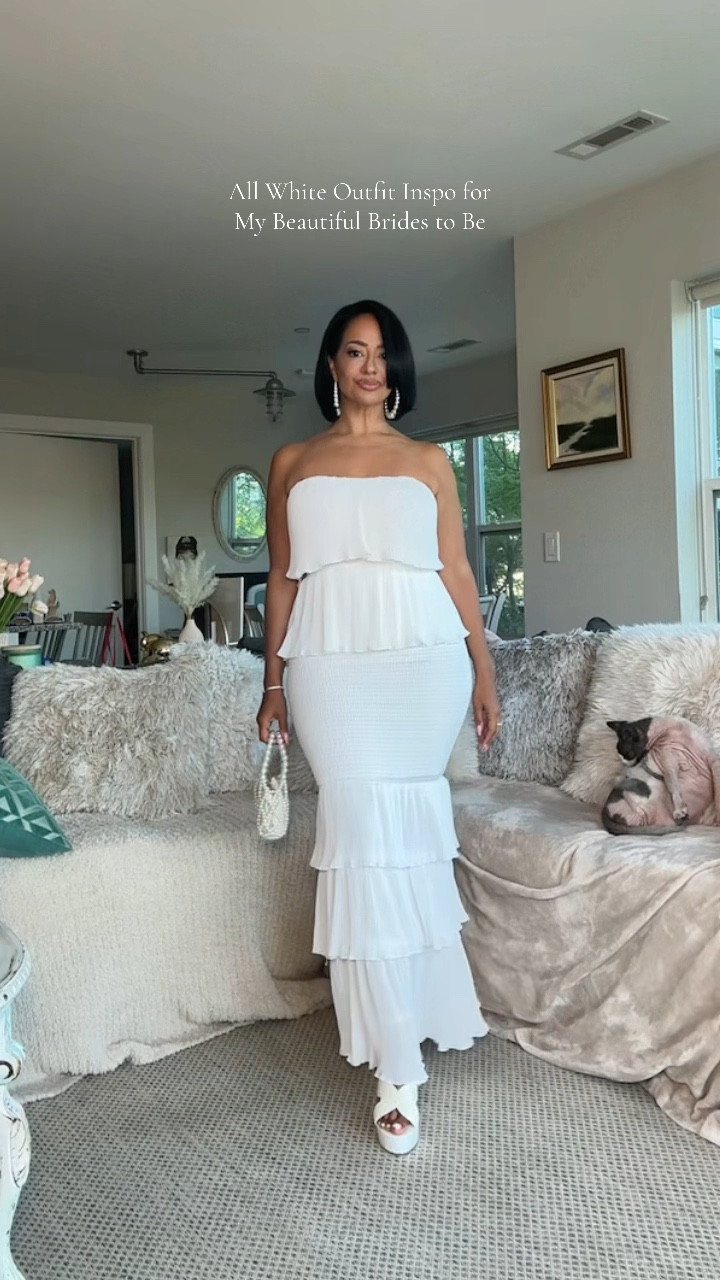 BRIDAL STYLE 💍 🤍

Sizing ⬇️

5’3 
Size 8 / Medium
Bust: 34DDD
Waist: 28”
Hips: 43”
Wearing Size Medium 

engagement party dress, bride to be outfit, honeymoon outfit, bachelorette outfit, white dress, strapless maxi dress, platform sandals, white heels, over 40, millennial, petite, petite curvy, curvy, size 8, midsize

#LTKWedding #LTKStyleTip #LTKFindsUnder100
