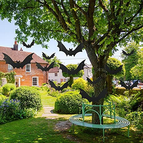 12 Pieces Halloween Bat Decorations Yard Sign Outdoor Lawn Decorations 3 Different Size Realistic... | Amazon (US)