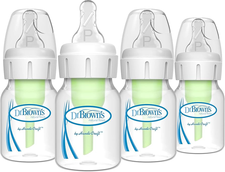 Dr. Brown's Natural Flow Anti-Colic Options+ Narrow Baby Bottle, 2 oz/60 mL, with Preemie Flow Ni... | Amazon (US)