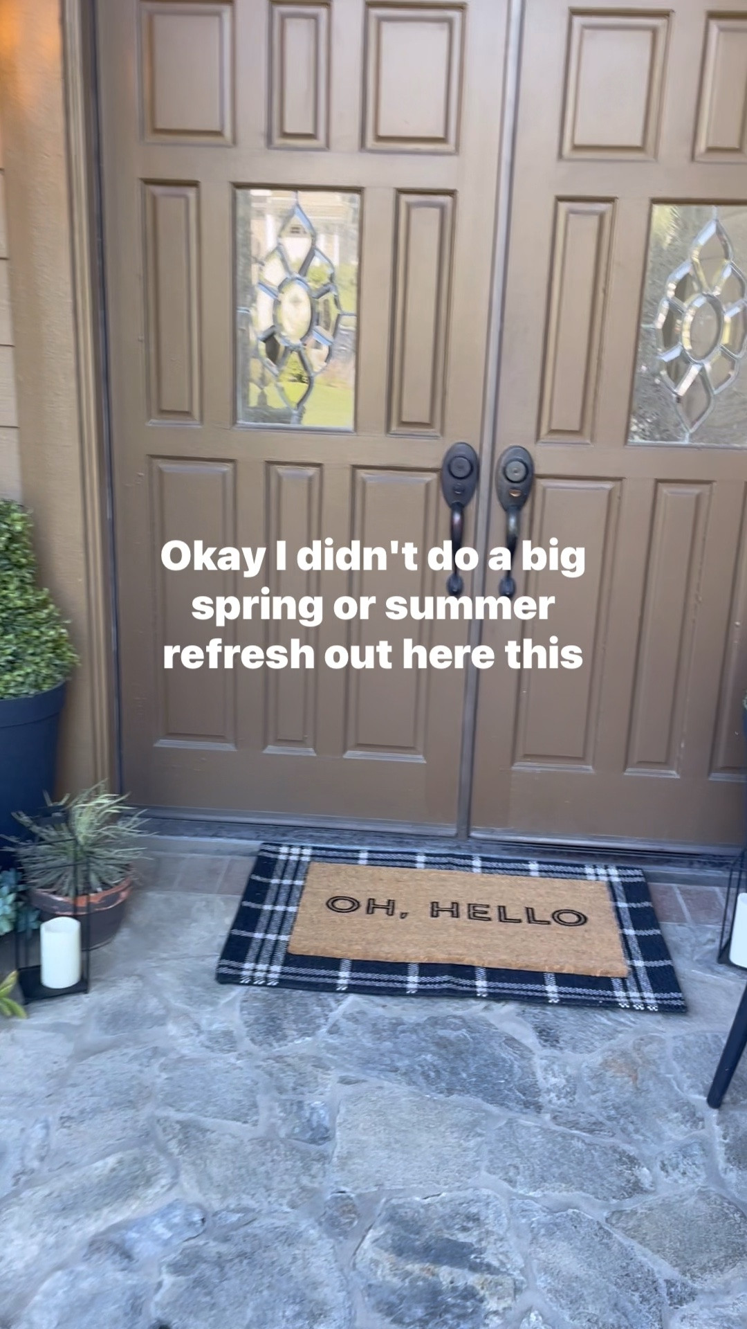 New front door mat! Love this layered look with my new doormats from Target. Kind of has a modern farmhouse feel but I think it will work for other home styles too! 

#porchdrcor #entryway #modenfarmhouse

#LTKHome