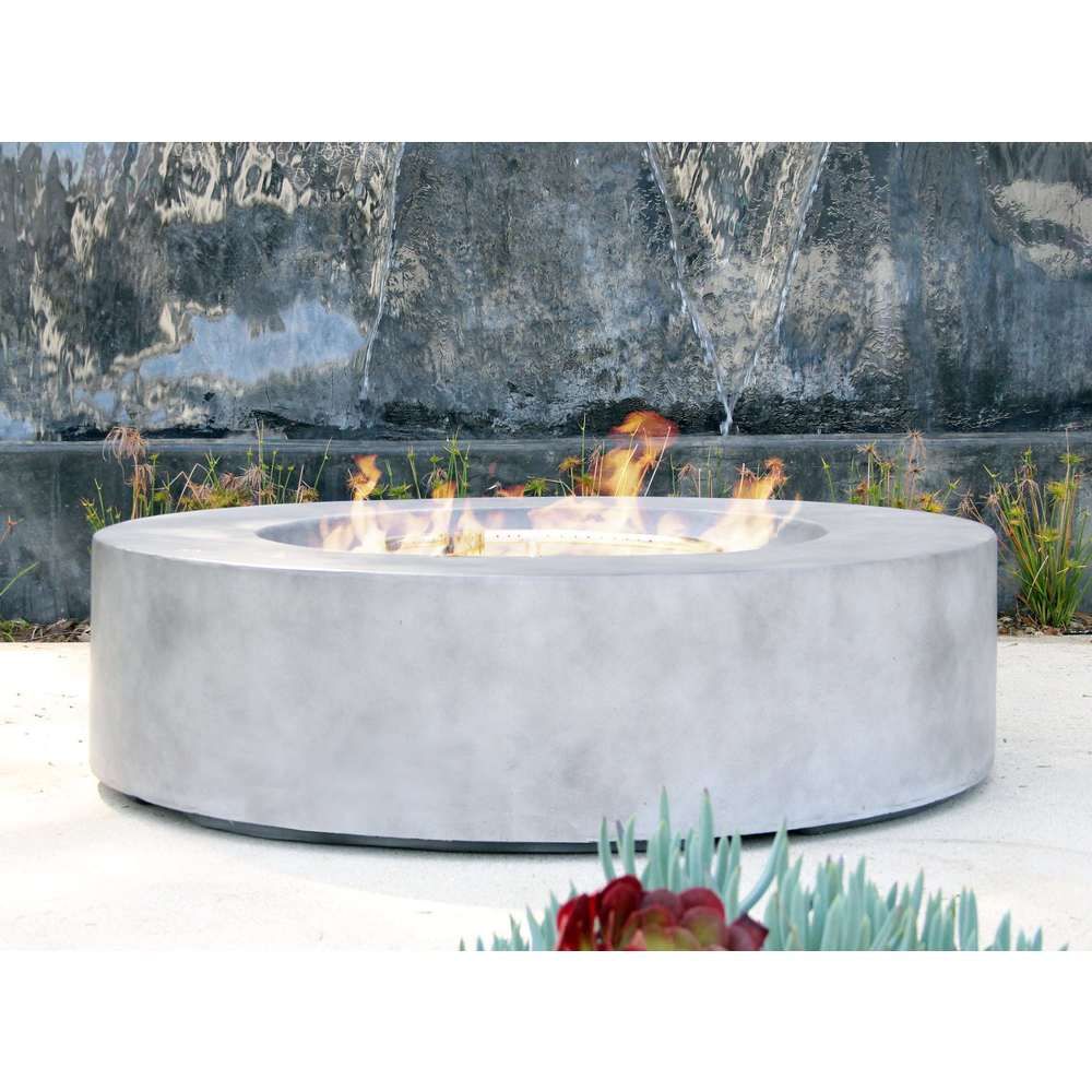 Living Source International Santiago Cast Concrete 42-inch Round Firepit Table (Grey - Fire Pits - A | Bed Bath & Beyond