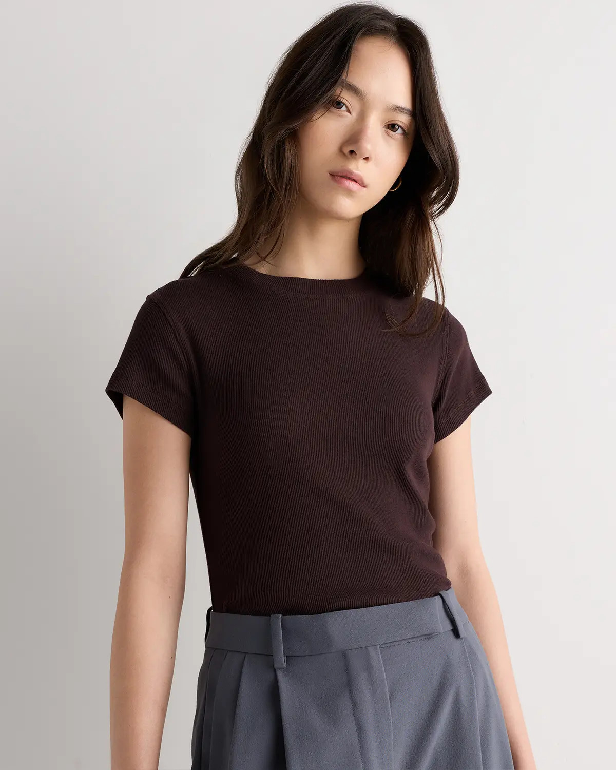 Organic Cotton Micro Rib Crewneck Tee | Quince