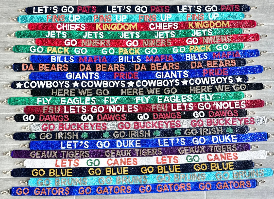 Game Day Bag Strap Clear Bag Game Day Strap Sequin and Beaded Bag Strap Game Day Purse Strap Bead... | Etsy (US)