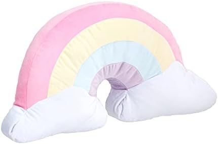 Amazon Basics Kids Unicorns & Rainbows Decorative Pillow - Rainbow | Amazon (US)