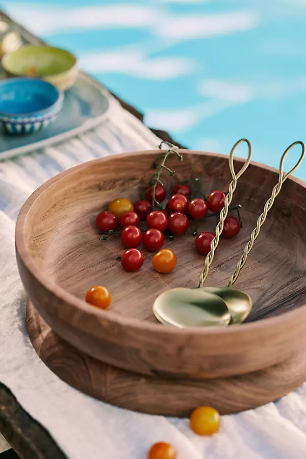 The Mediterranean Dish Wood Serving Bowl | Anthropologie (US)