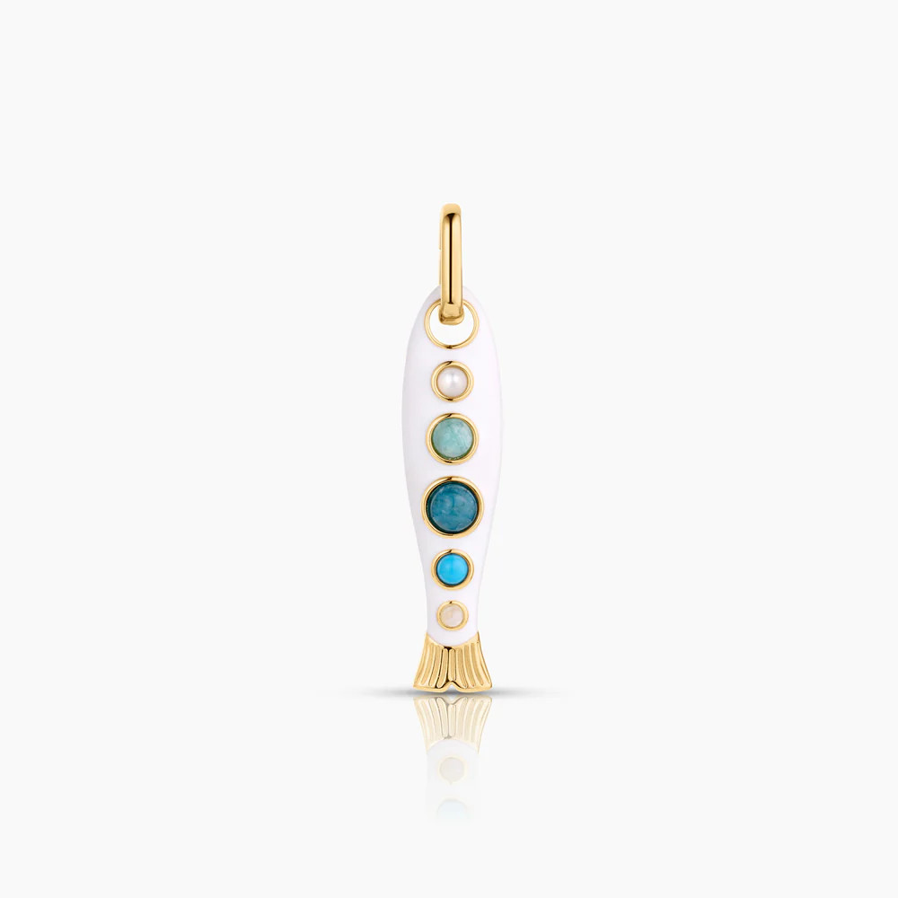 Amalfi White Enamel Fish Clip | Thatch