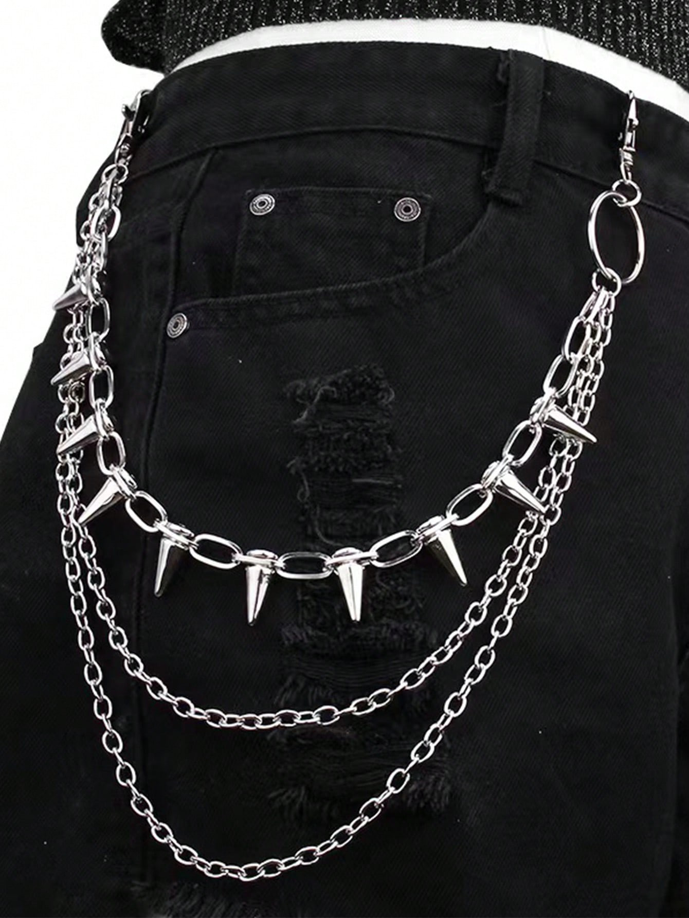1pc Punk Style Chain Pant Chain Unisex Accessory, Metal Cowboy Waist Chain, Hip-Hop Fashion Decor... | SHEIN