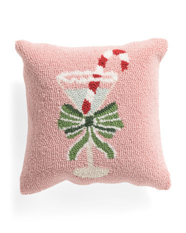 14x14 Martini Glass Hooked Pillow | Throw Pillows | Marshalls | Marshalls