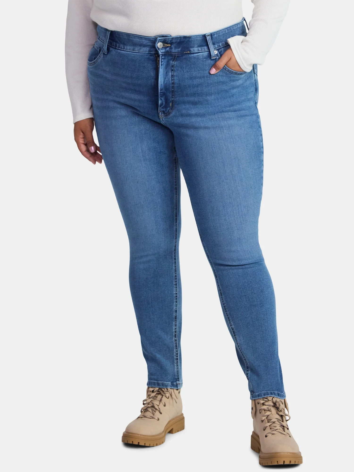 Terra & Sky Women's Plus High Rise Skinny Jeans, Sizes 16W-26W | Walmart (US)