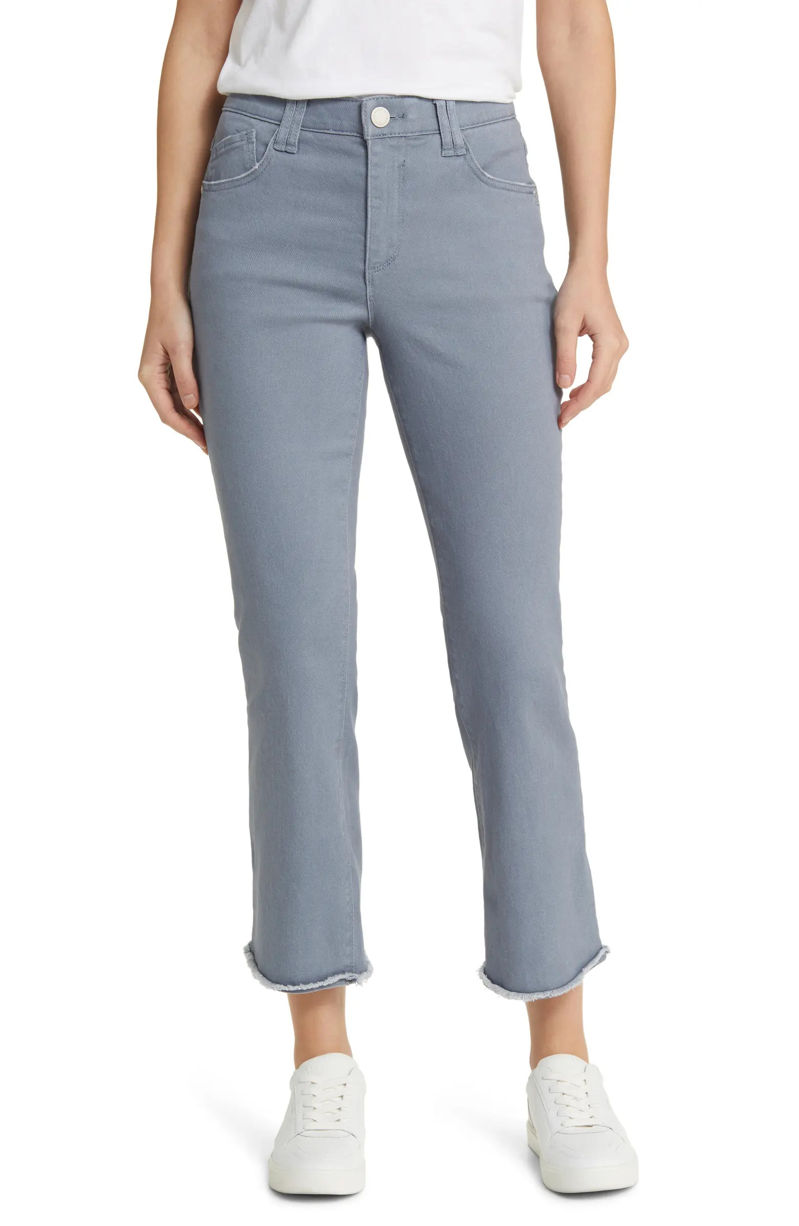 'Ab'Solution Frayed High Waist Ankle Flare Jeans | Nordstrom
