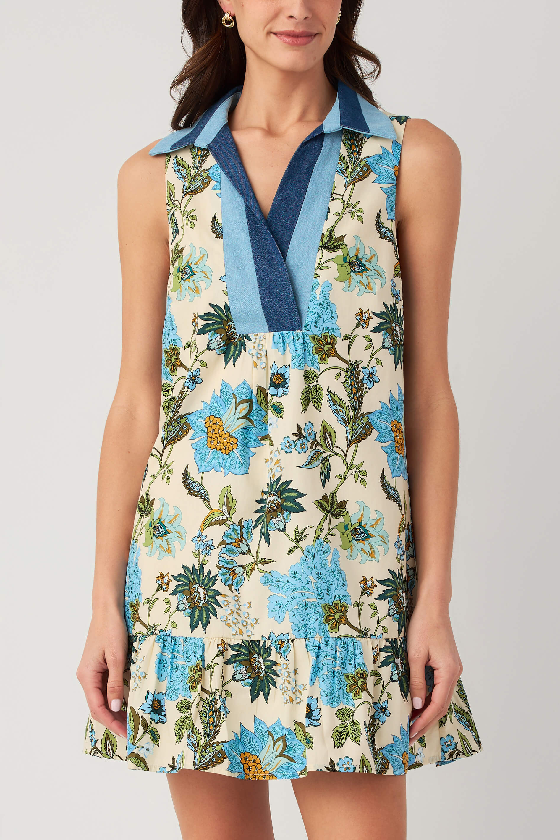 THML Mixed Media Floral Dress | Social Threads