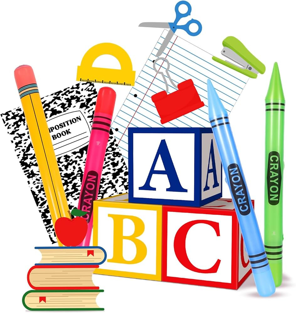14 Pcs Giant Back to School Party Decorations ABC Alphabet Party Favor Box Large Inflatable Penci... | Amazon (US)