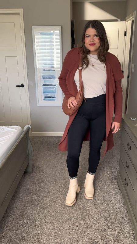 Let’s stop demonizing leggings because let’s be honest, they’re super comfortable and easy for when you want to something low key. 

I love adding a simple tee to a legging outfit and an oversized jacket or duster cardigan for a pulled together look. 

Everything is on LTK for you 💕✨🔗

#midsize #midsizestyle #size12 #size14 #momstyle #momoutfit Midsize outfit, midsize fall outfit, midsize Thanksgiving outfit, midsize leggings outfit, mom style 

#LTKfindsunder50 #LTKmidsize #LTKSeasonal
