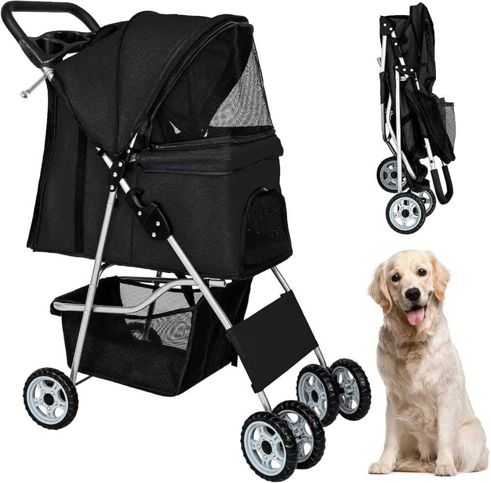 BestPet Pet Stroller Dog Cat Jogger Stroller for Medium Small Dogs Cats Folding Lightweight Trave... | Amazon (US)