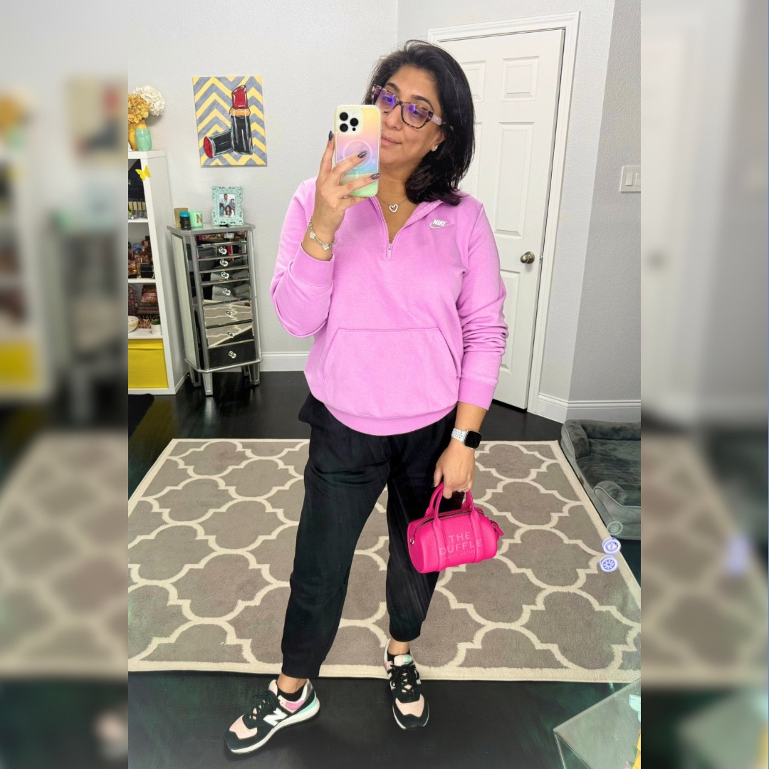 I wasn’t kidding about the sweater weather momiform 😁 Obsessed with these @nike joggers and half zip sweaters. Every time they go on sale, I grab a new color 😍

Also, how do we feel about mini bags? I low-key look ridiculous with this doll-size purse, but I’m in love, lol!! This one fits so much in it. It’s like a Mary Poppins bag 😄 Swipe for a close-up!

Oh, and if anyone needs the newly released Taylor Swift Eras Tour book, I have a couple of extras lmk 😘

#LTKSaleAlert #LTKMidsize #LTKItBag