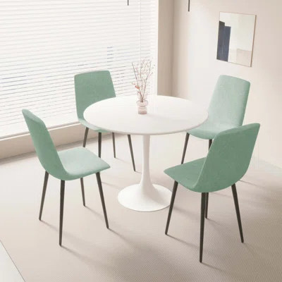 5-Piece Round Dining Table Set With 4 Upholstered Chairs, Stylish And Comfortable For Modern Homes And Spaces | Wayfair North America