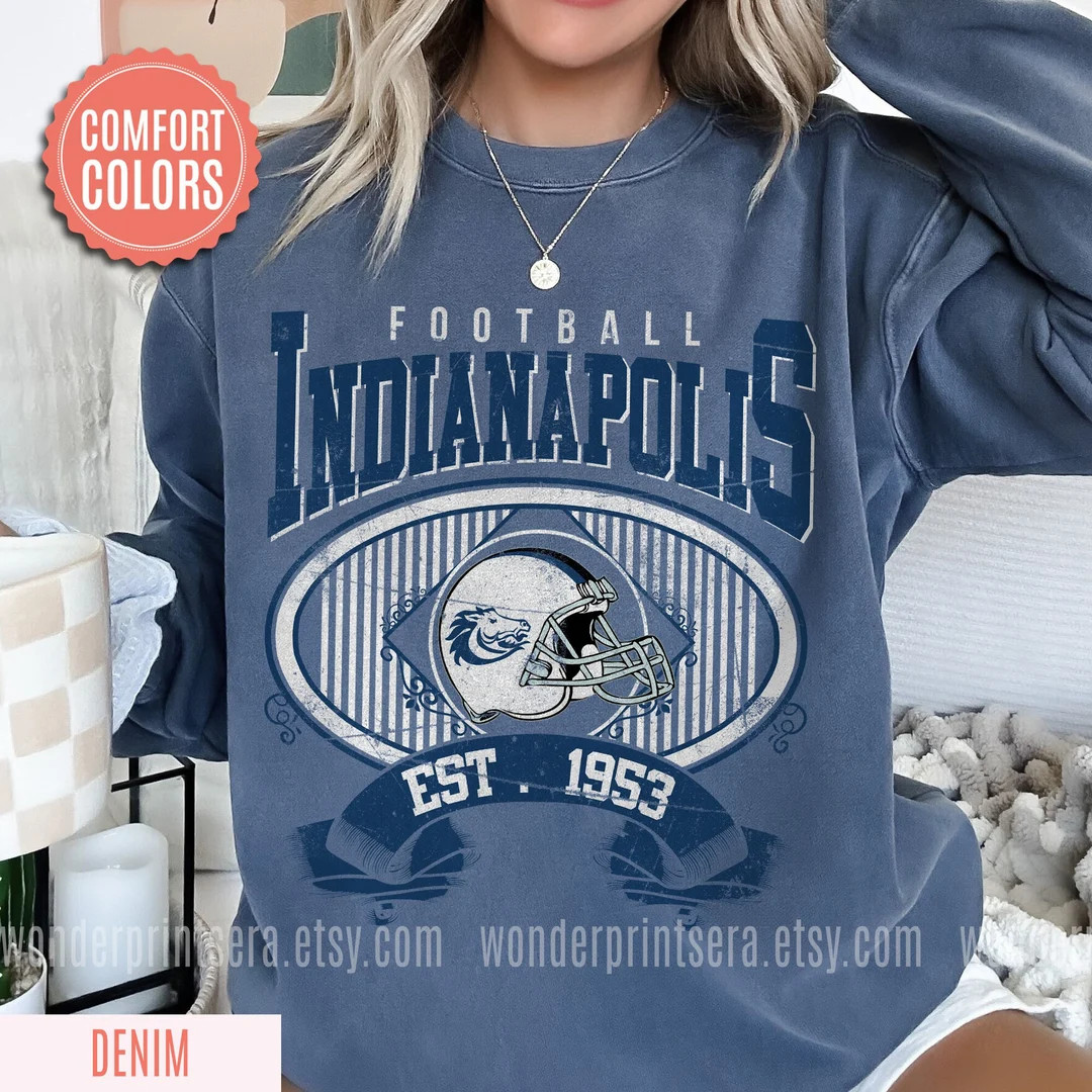 Indianapolis Football Vintage Style Comfort Colors - Etsy | Etsy (US)