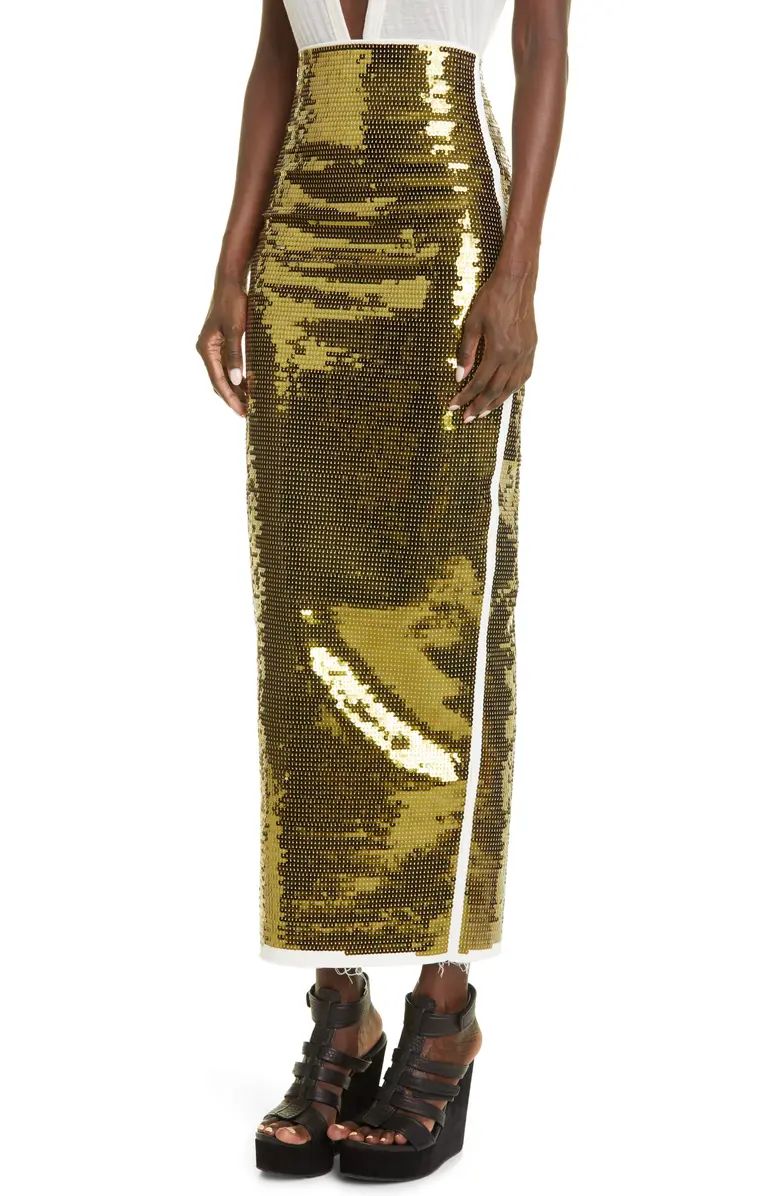 Rick Owens Sequin Embroidered Denim Skirt | Nordstrom | Nordstrom