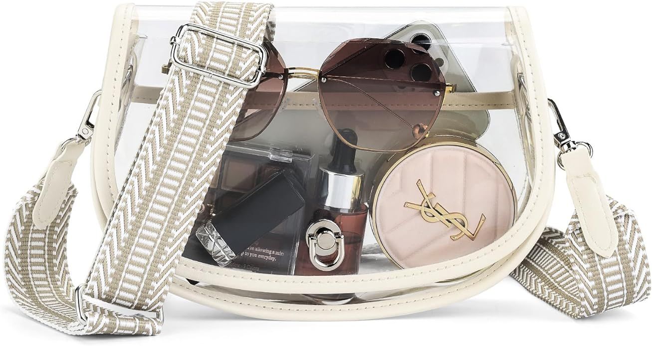 Clear Crossbody Bag Stadium Approved for Women，clear Bags for Stadium Events,clear Purse for Co... | Amazon (US)