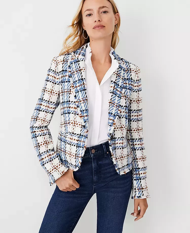 Ann taylor store plaid blazer