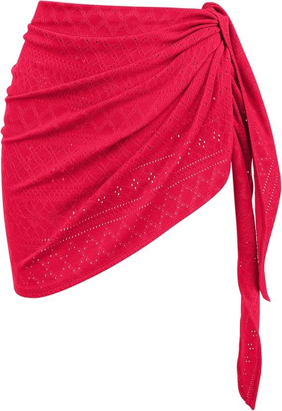 AI'MAGE Women's Sarong Coverups Bikini Wraps Sheer Cover Up Skirt Pareo Eyelet Cover Ups for Swim... | Amazon (US)