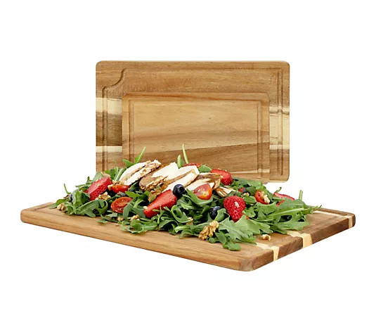 MegaChef 3pc Acacia Wood Cutting Board Set - QVC.com | QVC