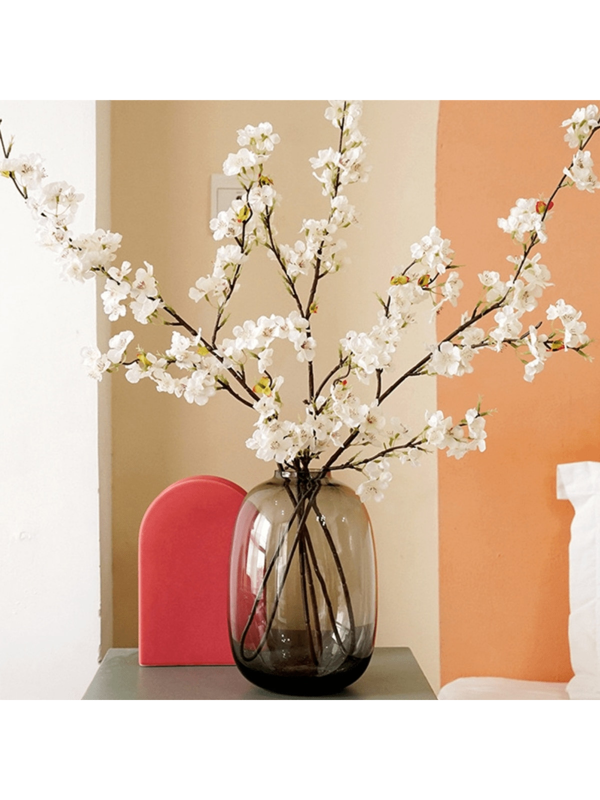 Trends1PC/2PCS Artificial Cherry Blossom Flower Silk Peach Flowers Bulk Plum Blossom Flowers With... | SHEIN