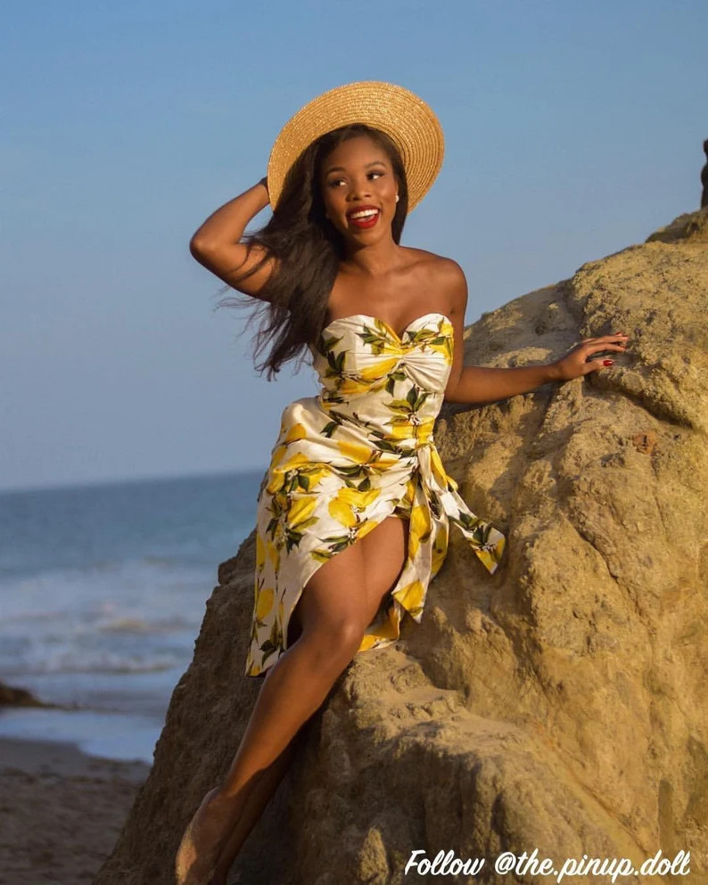 Curstie Playsuit Set White "Freshly Squeezed" Lemon Print | Etsy (US)