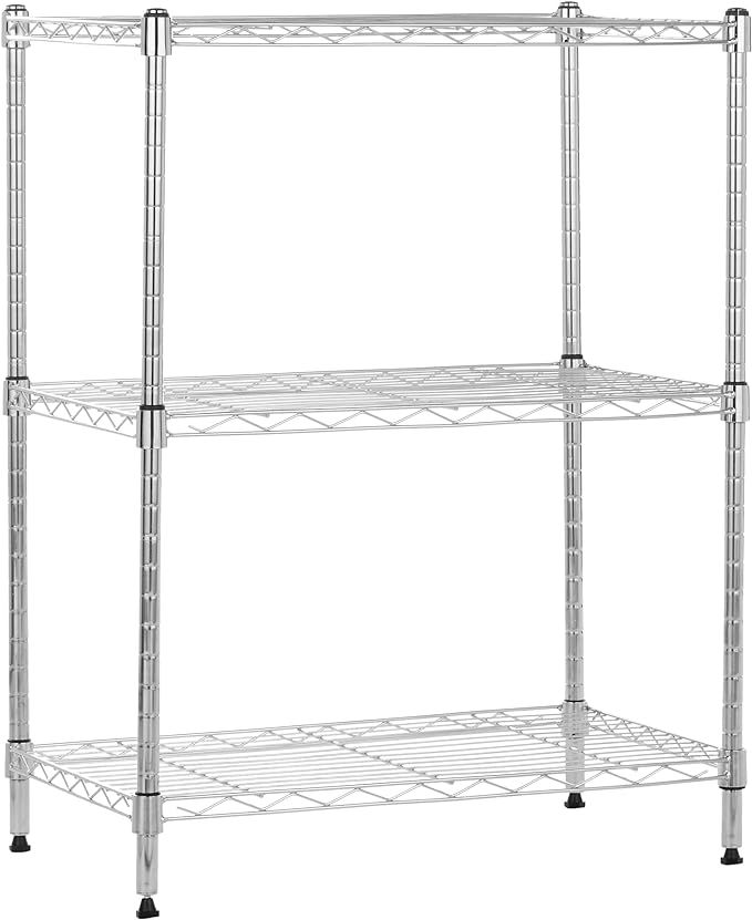 Amazon Basics 3-Shelf Narrow Adjustable, Heavy Duty Storage Shelving Unit (250 lbs loading capaci... | Amazon (US)