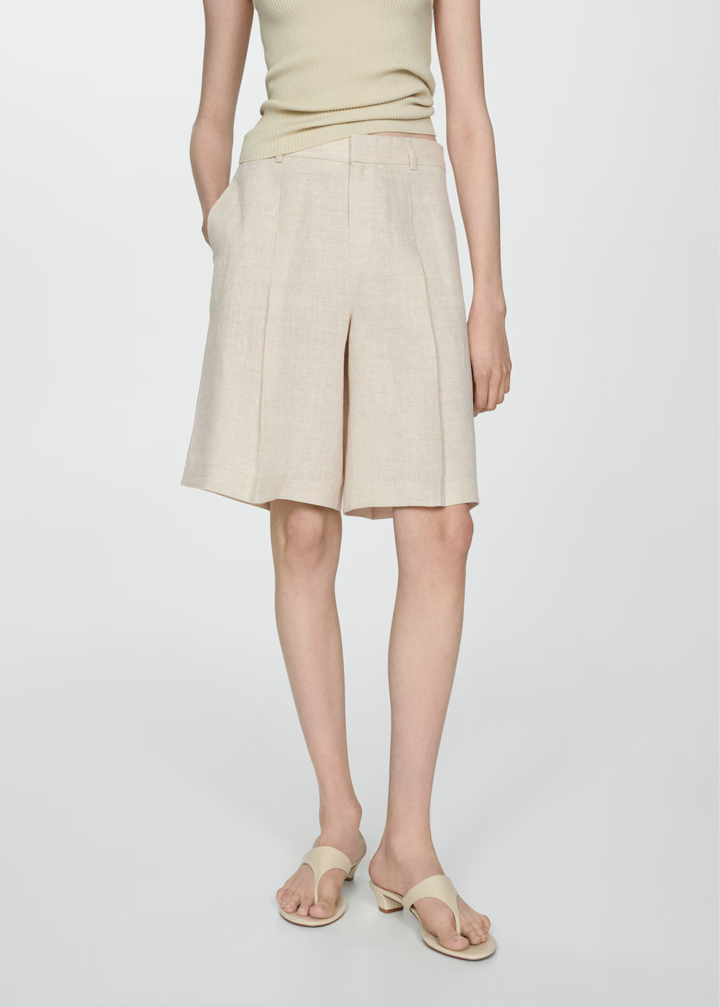 100% linen bermuda shorts - Women | MANGO United Kingdom | MANGO (UK)