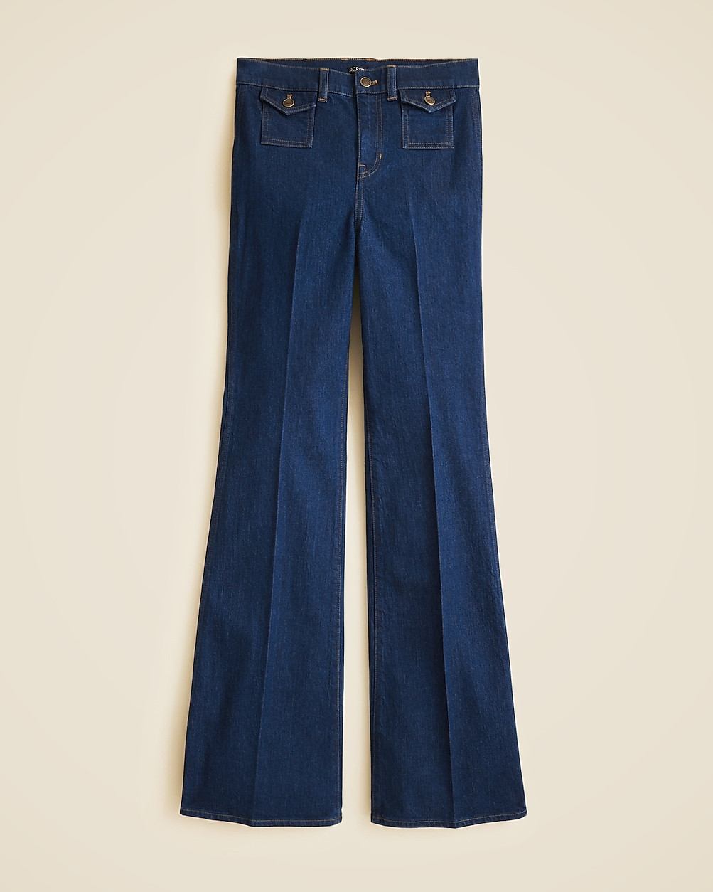 Petite vintage flare jean with flap pockets | J. Crew US