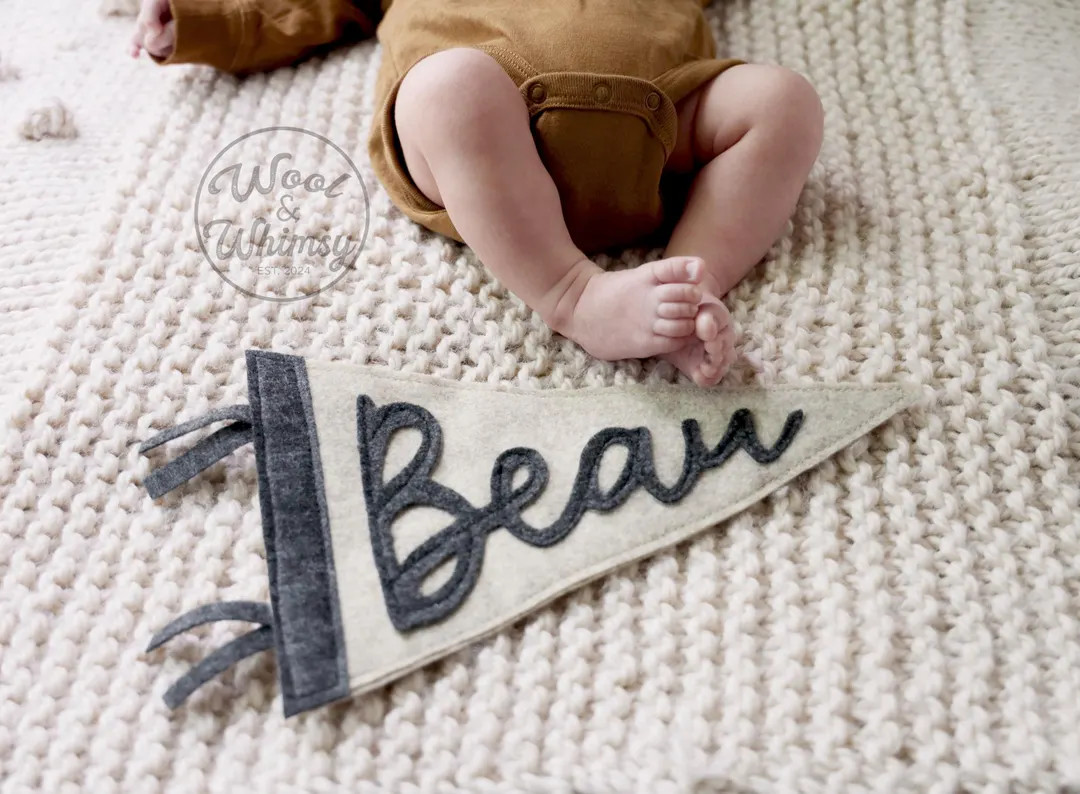 Custom Name Flag, Baby Name Announcement, Gender Neutral Gift, New Baby, Gender Reveal, Shower Gi... | Etsy (Global)