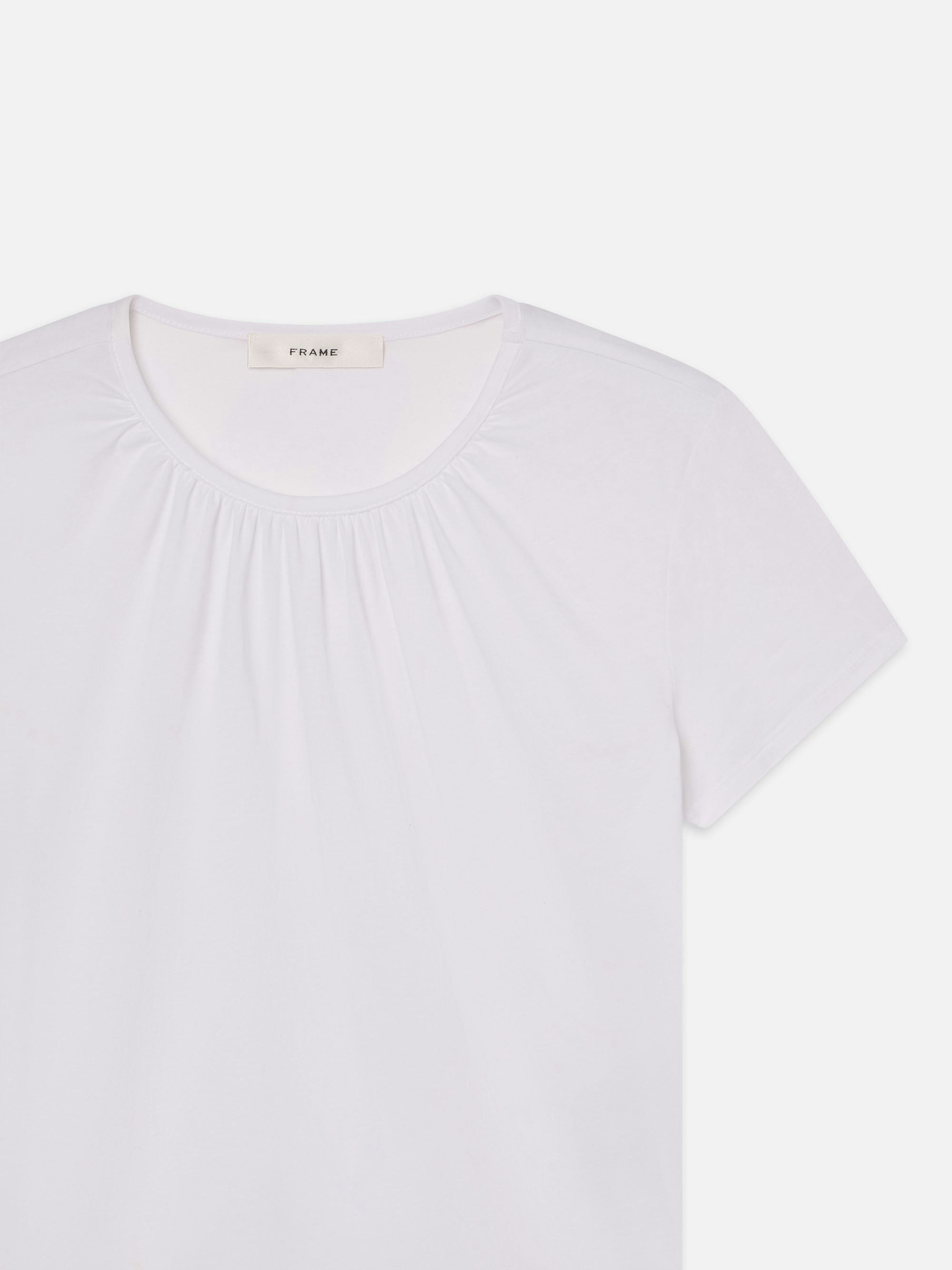 The Gathered Tee -- White | Frame Denim