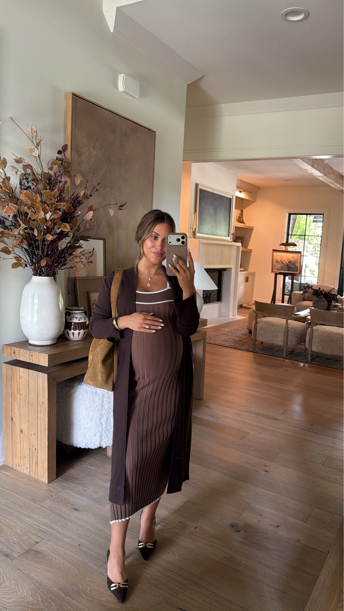 Wearing a small in this brown Amazon dress! Another pretty look for fall, paired with a cardigan- mine is old from Aritzia, but linked similar. Love this dressed up look, but it’s still super comfy if you’re expecting too! 

Fall outfits || Amazon haul || Amazon fashion || bump friendly outfits || women’s fall style

#LTKBump #LTKPetite #LTKSeasonal