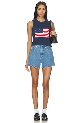 Show Me Your Mumu Milo Tank in Navy Flag Knit from Revolve.com | Revolve Clothing (Global)