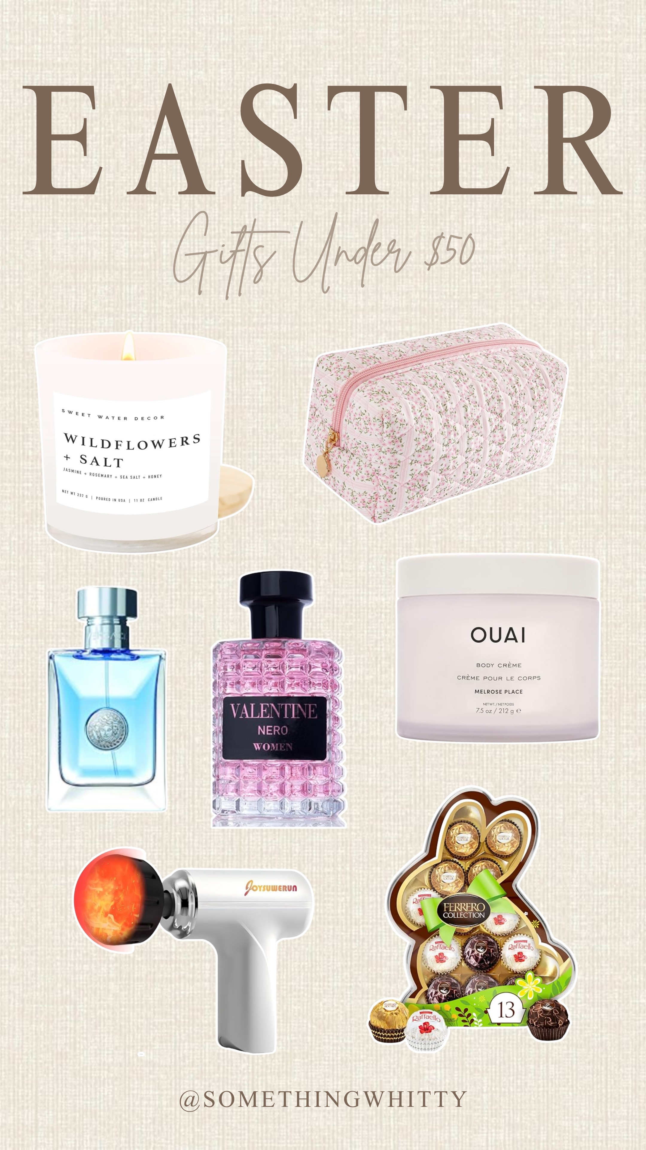 Gift ideas under $50 to make Easter special! Scented candles, body creams, and chocolates - everything you need for a lovely holiday 

 